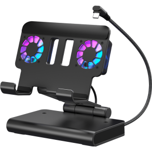 100W Docking Station for Switch 2 with Dual Cooling Fan 4K 60Hz HDMI 1000Mbps Ethernet Compatible with ROG Ally/AllyX SteamDeck