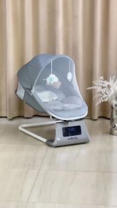 Nôi rung ru ngủ bằng điện tự động CoolBaby Deluxe 4in1 nằm 180 độ màn hình LED cảm ứng có Bluetooth phát nhạc