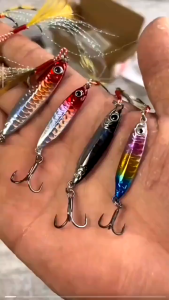 Seawave Metal Fishing Lure Slow Sinking Jigs 6Colors 3D Eyes Artificial Laser Fishing Bait 7/10/15/20/25/30g