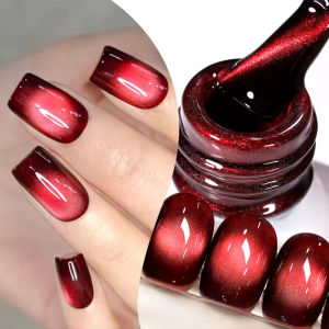 Sơn Móng Tay Gel Mắt Mèo Đỏ 10ML 1-6 Chiếc Màu Đỏ Làm Trắng Keo Dán Móng Chân Mắt Mèo Thích Hợp Cho Dụng Cụ Trang Trí Móng Mắt Mèo