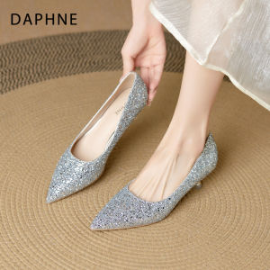 Daphne | Silver Fine Heel Pointed Comfortable Wedding Pumps