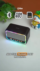 Olike KM3 Wireless Bluetooth Speaker Jam Alarm Portable RGB Light AUX