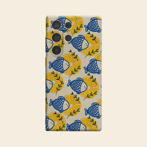 BILIBILI | Lemon Fish Print Luxury Fashion Full Lens Protective Case for Samsung Galaxy S26 S25 S24 A56 A36 Plus Ultra