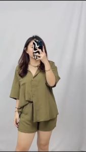 NOURA - CHLOE SET / SETELAN WANITA CRINGKLE AIRFLOW / SHANON SET / SETELAN CELANA PENDEK / SJJ