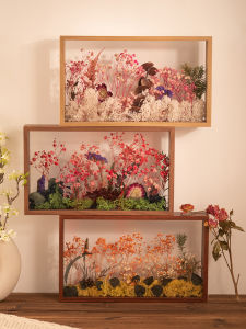 Handmade Dry Flower Sample Frame DIY Eternal Rose Preservation Picture Frame Hollow out Double-Sided Display Box Tabletop Decor