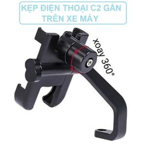 Kẹp Điện Thoại Gắn Xe Máy C2 Chống Rung Giảm sốc Chất liệu hợp Tương thích điện thoại từ 4-7inch