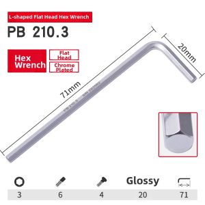 PB Swiss Tools | Long Hexagonal Extra Hard Industrial Hex Key Wrench
