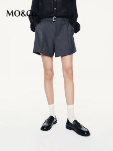 MO&Co. | Elastic Wool Loose Fit High Waist Culottes Shorts