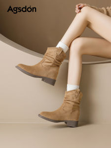 Agsdon | Summer Short Boots for Women With Hidden Heels Mid Calf
