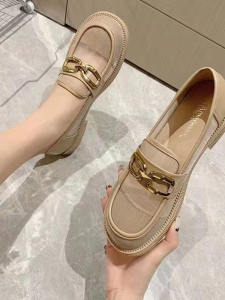 Womens Breathable Mesh Slip-On Shoes Hollow out Thick Bottom round Toe Chunky Heel Summer New Style Fashion Single Shoes