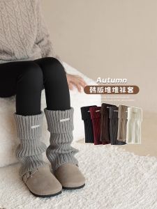 Thickened Knitted Children Socks Covers Autumn Winter Warm Girl Knee High Socks Korean Style Pure Color Girls Knitted Leg Warmers