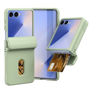 For Samsung Galaxy Z Flip 7 fe 6 5 4 3 Wallet Case with Card Holder Hinge Protection Flip7 Flip6 Flip5 Flip4 5G Phone Cover