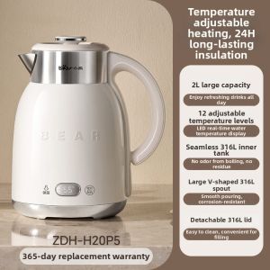 Bear | Automatic Temperature Control Stainless Steel Kettle Large Capacity