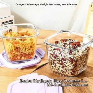 Square Glass Sealing Microwave Safe Refrigerator Storage Bowl