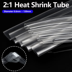1/2/5M Clear 2:1 Heat Shrink Tube Diameter 0.6mm~120mm Wire Repair Protector Polyolefin Insulated Shrinkable Cable SleeveTubing