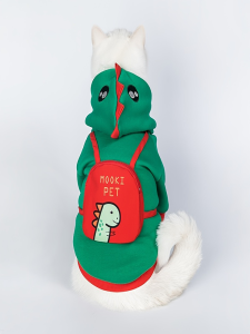 Thick Plush Pet Clothes Dinosaur Backpack Dog Outerwear for Cats And Dogs Cozy Warm Pet Clothing