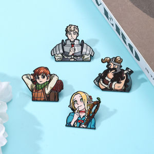 Potdemiel | Delicious in Dungeon Enamel Pins 4Pcs Set Marcille Laios Chilchuck Senshi Brooches Lapel Badges