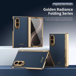 Luxury Diamond Pattern Leather Mobile Case for Samsung Galaxy Z Fold 8 Ultra 7 6 5 with Full Cover Protection Screen Glass Film