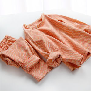 Childrens Underwear Suit Dralon Fleece-lined Childrens Wear Boneless Heattech Underwear Autumn Clothes Long Pants Boys and Girls Autumn and Winter Wear Bottoming
