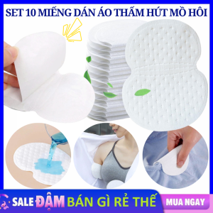 Combo 10 Miếng Dán Thấm Mồ Hồi Miếng Lót Thấm Mồ Hôi Nách Hiệu Quả Chất Bông Mềm Mịn Khô Thoáng Tiện Lợi / Giấy Thấm Mồ Hôi