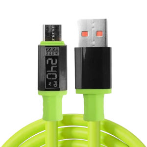 240W Green Type C Fast Charging Cable Real-time Power Display Heavy-Duty Cord For iPad Galaxy S26 Google Pixel
