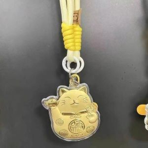 Creative Gold 999 Keychain Attracting Wealth Mobile Phone Chain Gift for Friends Key Holder Amulet Festive Cultural Gift