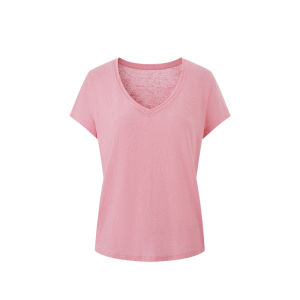 Pink Short Sleeve V-neck Sun-protection Blouse Loose T-shirt