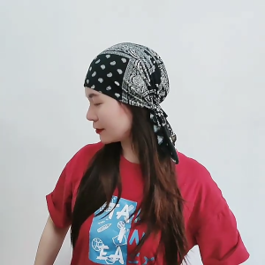 CANAMEK Women Cancer Head Scarf Chemo Hair Loss Hat Turban Pre-Tied Headwear Bandana New