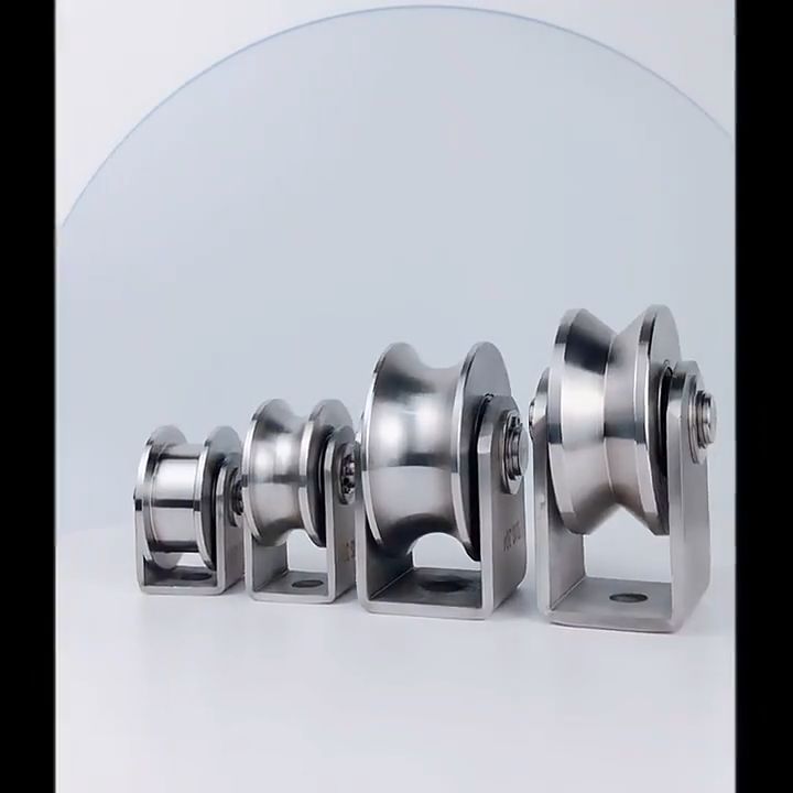304 stainless steel pulley with bearing U-shaped V-groove sliding door ...