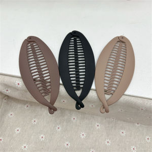 2/3Pcs/set Banana Hair Clip Fish Shaped Hairpin Matte Vintage Twist Clamp Ponytail Horizontal Clip Hair Accessories