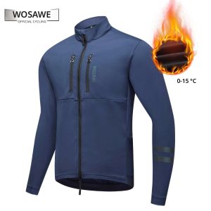 เสื้อแจ็คเก็ตจักรยานสำหรับผู้ชาย WOSAWE เสื้อโค้ทฤดูใบไม้ร่วงฤดูหนาว ผ้าฟลีซกันความร้อน กันลม เสื้อผ้าสำหรับขี่จักรยาน เสื้อแจ็คเก็ตสำหรับขี่มอเตอร์ไซค์ พร้อมซิป YKK 2 ทาง