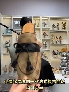 French Retro Fringe Lazy Bun Head Half Slippers Women Summer Wear Sandals Mueller Half Toe Loafers