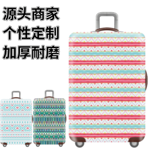 Elastic Travel Luggage Cover Bohemian Red And Green Pullman Suitcase Dustproof Bag Protector for Carry-On Bags And Suitcases