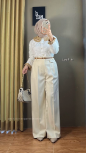 ORO PANTS Celana Wanita Highwaist Panjang Kulot Anti Kusut Loose Pants Trouser Basic Kulot Premium