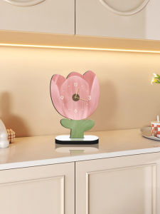 Floral Desktop Clocks Silent Living Room Decorative Tabletop Clocks Small Decorations for Hallways And Gourmet Spaces