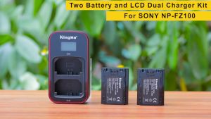 [KingMa] 2000mAh NP-FZ100 / FZ100 / NPFZ100 Batteries (two) and Portable Dual Slot Charger Set For Sony Alpha A7 III/A7R III/A7R3/A9 Alpha 9 Cameras using FZ100 And More