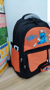 D1-216 - STITCH Design 46CM Korea Backpack / Beg Galas Sekolah Rendah & Menengah / Kanak-Kanak Kids Backpack