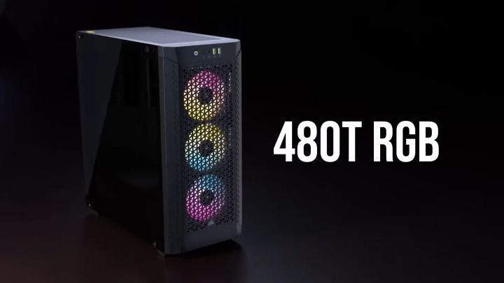 CORSAIR 480T Airflow Tempered Glass Mid-Tower ATX Black Case - 360mm radiator, 2.5" Drive Bays x2, 3.5" Drive Bays x2, 2yrs Wty