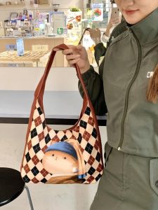 Miralda 2024 New Lazy Style Canvas Tote Bag Simple Commuter Single Shoulder Bag Large Capacity Youth Casual Magnetic Buckle