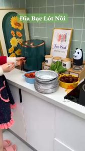 Set 10 khay giấy bạc lót nồi chiên size 18cm