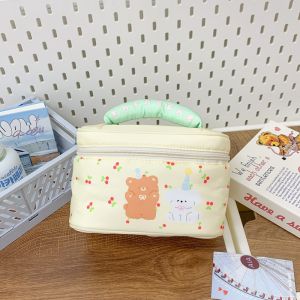 Cute Cartoon Pachat Dog Large Capacity Handheld Makeup Bag Womens Storage Organizer Canvas Material Household Storage Tools