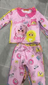 (12-46kg) Bộ dài tay cài nút bé gái thun lạnh mềm mịn mát bền đẹp- Đồ ngủ bé gái (229)
