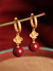 S925 Sterling Silver Earrings Womens Vintage Chinese Style Lucky Cloud Ear Jewelry Fashionable Unique Design Pure Silver Earrings