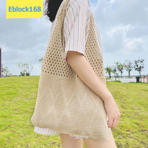 Luxury Shopping Bag Knitting Nylon Shoulder Bag Hollowed Out Designer Fashion Messenger