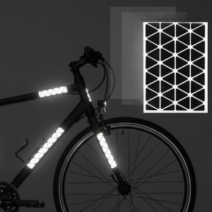 Multi-Purpose Triangle Reflective Stickers Waterproof Self-Adhesive with Transfer Film for Motorcycle Helmet Bike Night Riding