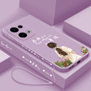 Creative Silicone Phone Case for Oppo Reno13 pro Womens Style Liquid Silicone Full Lens Protection Shockproof Protective Cover