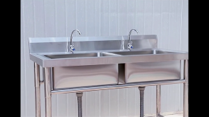 Stainless Steel Commercial Kitchen Sink Stand Sinki Dapur Dengan Kaki Single Double Bowl Platform