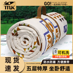 TTLK Ultrasonic Thickened Waterproof Picnic Mat Portable Camping Tent Ground Sheet Grass Mat for Outdoor Spring Picnics