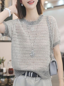 Shalldoer | Fashionable Commute Round Neck Knitwear Womens Single Wear Unique Stylish Design Summer Trendy Ultra Good Looking Top