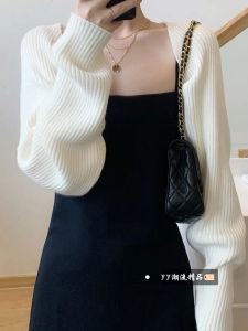 Áo Khoác Cardigan Dệt Kim Màu Trắng Kiểu Pháp Mỏng Cho Nữ Mùa Đông Áo Khoác Ngoài Ngắn Áo Khoác Ngoài Mùa Hè Áo Khoác Ngoài Mùa Thu